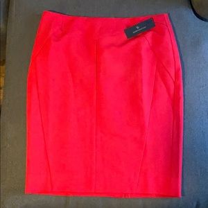 Red pencil skirt